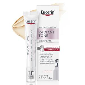 Eucerin Radiant Tone Eye Cream Dark Circle Corrector, Eye Brightening Cream with Thiamidol and Hyaluronic Acid, Helps Reduce the Look of Eye Puffiness, 0.5 Oz Tube