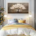 Wapluam Large Framed Wall Art,Tree Of Life Wall Art,Neutral Abstract Canvas Painting Art Prints,Wall Decor For Living Room,Modern Rustic Pictures For Bedroom Bathroom Dining Room Office Decorations