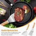 Metal Spatula Set,Fish Griddle Spatulas,Stainless Steel Spatula Turner with Wooden Handle,Small Wide Beveled Edges Spatulas Flippers for Cast Iron Skillet, Pancake, Egg, Burger, Omelet, 2 Pack