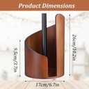 Paper Towel Holder, Natural Mango Wood Countertop Stand for Jumbo Rolls with Wood Round Base and Iron Holder Wooden Paper Towel Holder for Kitchen Dining Table Home Decor, Fits Small Rolls