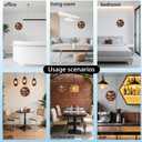 Rustic Kitchen Clock 12 Inch Non-Ticking Flat Printing Pattern Clocks Round Wall Hanging Clock Battery Operated for Bedroom Living Room Kitchen Office