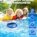 Sinbyuer 2026 Upgrade Digital Solar Pool Thermometer Easy Read | Pool Temperature Thermometer Floating with Dynamic Light Show | Large LCD Screen & Big Number Pools Temperature Gauge for Hot Tub & Spa