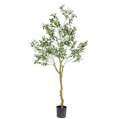 Amazon.com: Nafresh Tall Faux Olive Tree7ft84in Realistic Potted Silk Artificial Indoor with Green Leaves and Big Fruits for Home Office Living Room Bedroom Stairs Foyer Decor. : Home & Kitchen