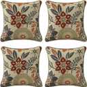 Outdoor Sunbrella Decorative Pillows Pack of 4, 18" x 18" Outdoor Pillow Set for Couch Bed Throw Patio Sofa, Airies Marble