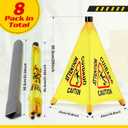 8 Pcs Pop up Wet Floor Sign with Storage Tube 20 Inch Wet Safety Signs Commercial Caution Safety Cone Pop up Caution Sign for Commercial Stores Grocery Restaurant Restroom Office Use, one size