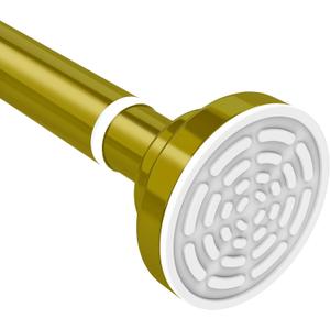 TEECK Shower Curtain Rod, 40-73 inch Adjustable Tension Spring, Shower Curtain Rod Tension, Premium Stainless Steel, Anti-Slip, No Drilling, No Rust, for Bathroom, Gold