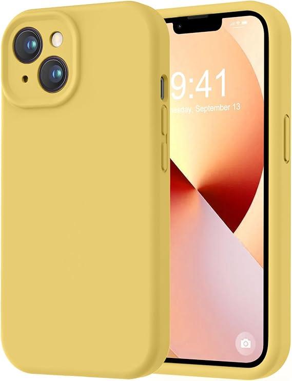 LOVE 3000 Designed for iPhone 14 Pro Case, Premium Silicone with [Soft Anti-Scratch Microfiber Lining] Shockproof Protective Phone Case for Men Women Girls 6.1", Creamy Yellow