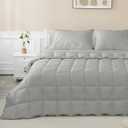 sunflower King Duvet Insert Comforter Down Alternative Filling Cotton Shell All Season Hypoallergenic Warm Breathable Noiseless Silver Gray Machine Washable 88"x104" with Corner Taps