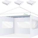 10x10ft Sidewalls with Mesh Window, White(3PCS, Frame Not Included)
