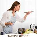 4 Pcs 13 Inch Long Handle Wooden Spoons for Cooking Long Handle Tasting Tea Spoon Wooden Utensils Vintage Stirrer for Kitchen Soup Coffee Cocktail Honey Mixing Stirring, 4 Colors