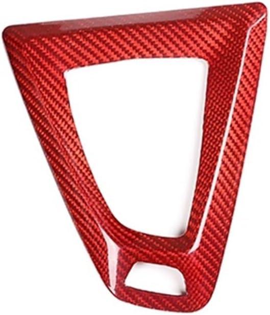 Real Carbon Fiber Accessory Compatible for BMW F80 F82 M3 M4 2014-2019 Car Interior Gear Shift Panel Decorate Base Cover Left/Right Rudder(Red (LHD))