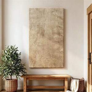 Extra Large Nature Wood Textured Abstract Wall Art for Hallway, 32x55 In