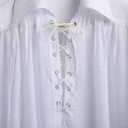 GRACEART Pirate Shirt Men Vampire Renaissance Shirts Victorian Ruffled Medieval Costume Cotton Linen Shirt (White, XS)