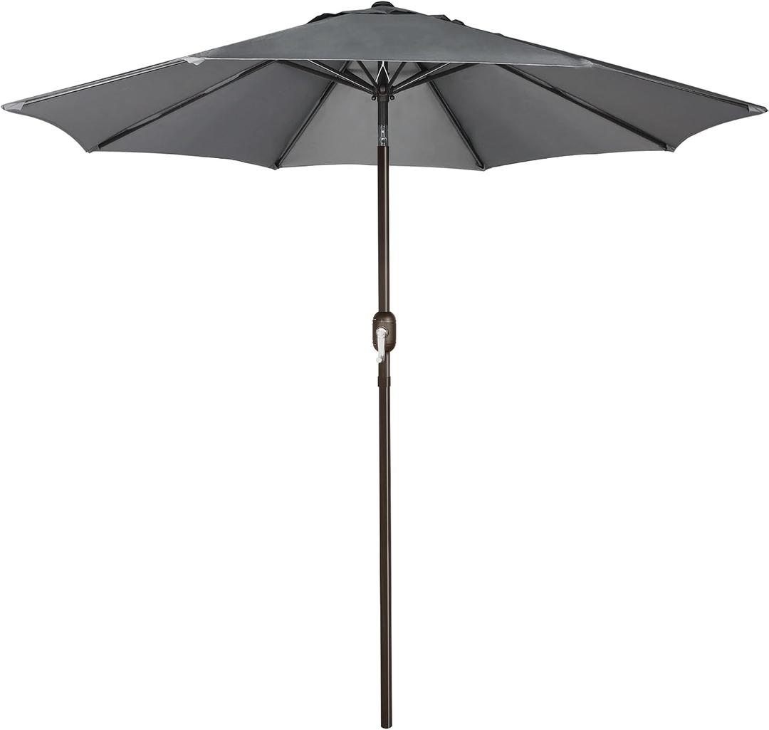 Blissun 9' Outdoor Patio Umbrella, Outdoor Table Umbrella, Yard Umbrella, Market Umbrella with 8 Sturdy Ribs, Push Button Tilt and Crank