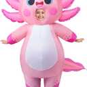 Spooktacular Creations Kids Inflatable Costume, Full Body Pink Axolotl Air Blow Up Halloween Costumes