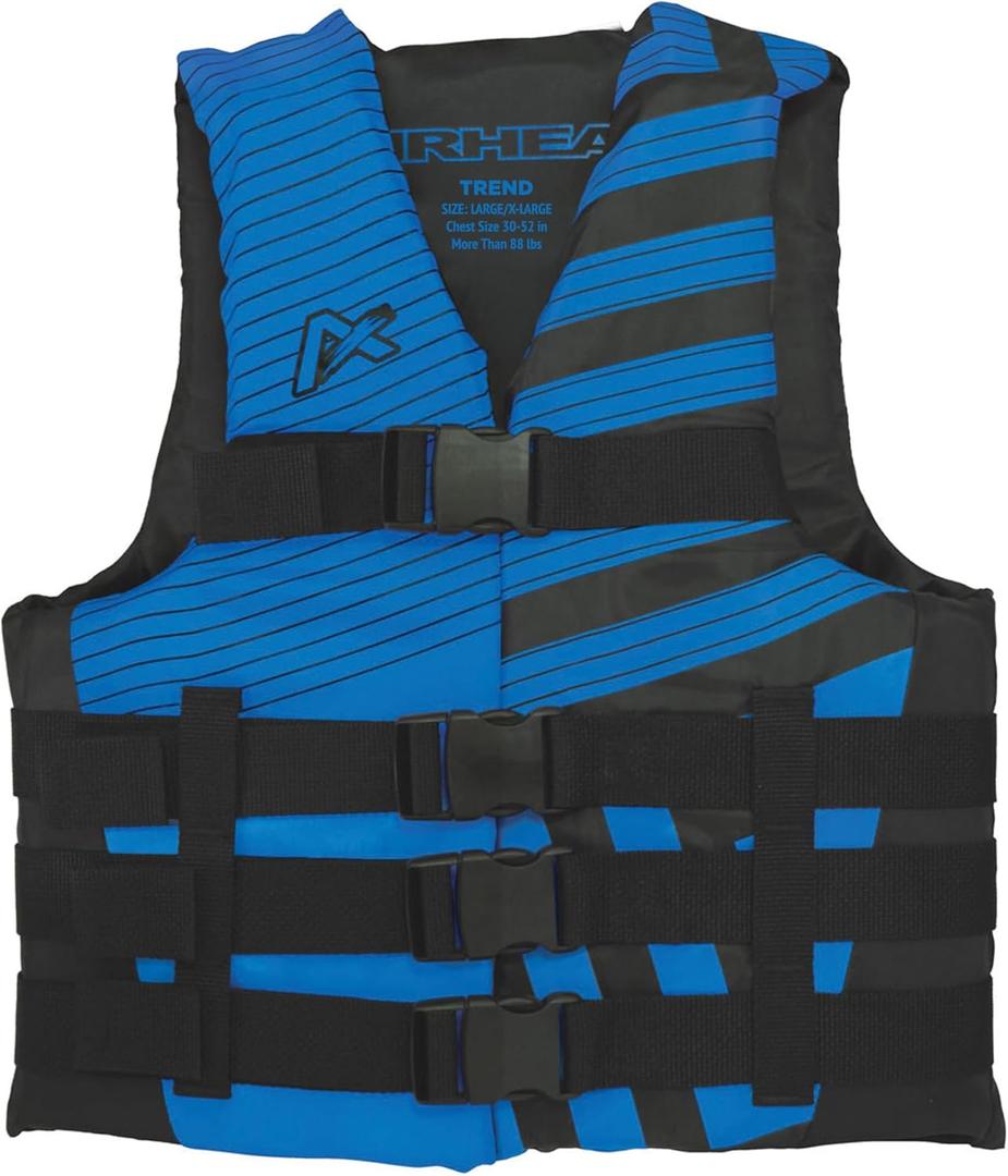Airhead Trend Life Jacket, Coast Guard Approved, Men's, Women's and Youth Sizes (Blue)