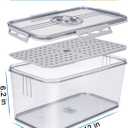 Dynta Bread Box 2 Pack Bread Storage Container Airtight Recording Time Bread Box for Kitchen Countertop Plastic Bread Keeper with Lid for Homemade Bread, Toast, Loaf, Cookies