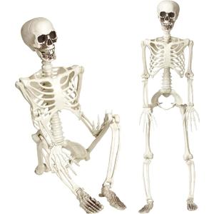 KANKUN 36" Halloween Skeleton, 3 FT Full Body Stayable Movable Joints, Posable Hanging Skeletons for Halloween Decoration