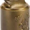 CRAFTSMAN ROAD Cast Iron Decorative Door Stop  Weighted Door Stop Heavy Door Weight  7lb Antique Door Stopper, Free Standing Door Stop  7 x 4 Non Slip Fleur-de-lis Door Stop (Antique Brass)