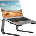 suptek Aluminum Laptop Stand,Ergonomic Detachable Computer Laptop Stand for Desk, Metal Computer Riser, Notebook Riser Heavy Stable PC Holder for 10-16" Laptops Notebook Computer, Black