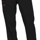 Dickies EDS Signature Scrubs for Women, Elastic Waist Pull-On Cargo Pants for Women in Soft Brushed Poplin 86106 (X-Small, Black)