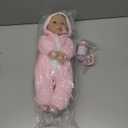 Aori Baby Dolls Realistic, 17-inch Lifelike Soft Body Baby Girl That Look Real with Feeding Kit Included, Ideal Gift for Kids, Birthday, Pretend Play (Pink Bear)