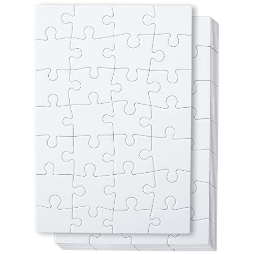Mr. Pen Blank Puzzle - 8 Pack 48 Pieces/Pack, 5.5 x 8.1 Inches, White, Blank Puzzls to Draw On