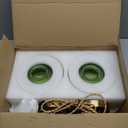 Shenmoyl Vintage Wall Sconce with Green Striped Glass Shade Hanging Wall Sconce with 4.9FT Plug in Cord, Modern Wall Lamp Fixtures Decor for Bedside Bedroom Indoor Doorway, Set of 2