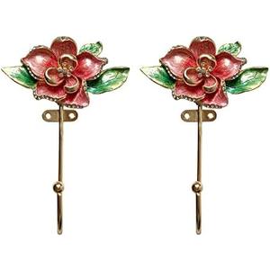 Tricune Vintage Flower Shaped Decorative Wall Hooks Rack Hangers for Hanging Clothes Coats Towels Keys Hats, 2 Pack Antique Metal Mounted Wall Hook