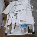 LINSY HOME Glass Top Vanity White Makeup Vanity with Mirror and Lights, 47" Make Up Vanitys Desk with Storage, 9 Drawers, 2 Cabinets and Outlet, Big Vanity Table for Bedroom, Women, Girls