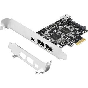 4-Ports PCIE 1394A Firewire 400 Card for Windows OS and MAC OS PCs, TI TSB43AB23, 3X 6Pin and 1X 4Pin 1394A Interface, with 4Pin to 6Pin 1394A Cables and Low Profile Bracket (PCIE-TSB43AB23)