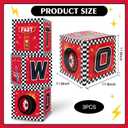 TONIFUL Race Car 2nd Birthday Party Supplies Red Yellow Black Balloon Box with Letters，Fast Two Theme Two Years Old Birthday Party Favors for Kids Baby Shower Second Birthday Decoration