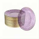R-Kay 100 Pack Purple Plastic Plates - 6 Inch Hammered With Gold Rim, Sturdy, Durable And Extra Heavy duty Purple Plastic Dessert Plates Disposable - Ideal For Appetizer And And For Desserts