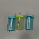 The First Years Squeeze & Sip Toddler Straw Cups - Squeezable Transition Sippy Cup with Silicone Straw - Toddler Feeding Supplies - 7 Oz - 3 Count - Ages 6 Months and Up (Small, Green/Teal)