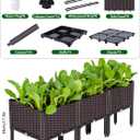 Kalolary 3 Sets Raised Garden Bed Elevated Garden Bed with Legs Patio Plant Boxes Vegetable Flowers Planting Raised Container for Indoor Outdoor Plant Fence Balcony Yard Gardening Supplies