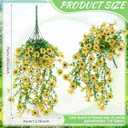4 Pack Artificial Trailing Hanging Flowers,Yellow | Silk Plastic Construction, Uv/water Resistant, 29 Inch Trailing Vines with 156 Blooms, Fits Porch, Balcony & Courtyard Decor