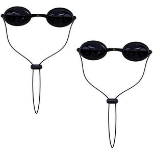 See-Through Safety Goggles Pack of 2, Transparent Safety Glasses for Tanning Use, and Half-clear Eye Protection, 2 Separate Storage Cases Included
