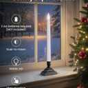 SURAIELEC 10.5'' Battery Window Candles with Dusk-to-Dawn, Christmas Taper Window Candle, 5000K Clear White LED Candle, 1.7 Narrow Base, Matte Black, 4 Pack (Rechargeable Battery Not Compatible)