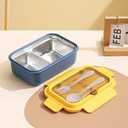 Stainless Steel Insulated Lunch Box with Vacuum Seal Technology - Leak-Proof, Compact Design for All-Day Temperature Retention, Portable Meals for Adults, Commuters Use