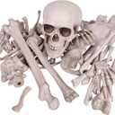 Kangaroo Halloween Skeleton Decor Bones 30 Pieces Bulk - Large Bag of Plastic Bones for Outdoor Yard Decoration - Scary Graveyard Fake Skulls and Bones