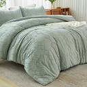 Andency Sage Green Tufted Comforter Set, 3 Pieces(1 Tufts Comforter 40x34",  2 Pillowcases  16x22", 46x33")  Boho Textured Farmhouse Bed, Microfiber Down Alternative Geometric Bedding Set