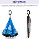 SIEPASA 49/56 Inch Inverted Reverse Upside Down Umbrella, Extra Large Double Canopy Vented Windproof Waterproof Stick Golf Umbrellas with C-shape Handle.