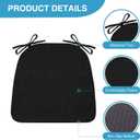 IASEAHK Chair Cushions for Dining Chairs Set of 2, Non Slip Kitchen Chair Pads, 17" x 16" x 2", Indoor Dining Chair Cushions with Ties, D-Shaped Seat Cushions for Kitchen Chairs, Black, 2 Pack