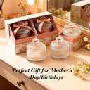 CJJKH 5 Pieces Body & Face Powder Puff with Container Set, 3.6Inch in diameter,Crystal Storage Case, 2 Soft Washable Velour Puffs and 2 Dual-Use Dry/Wet Puffs for Women, Baby, Face & Body Makeup