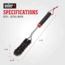 Weber 18" Detail Brush – Precision Long‑Reach Grill Cleaning Brush for Burners, Flavorizer Bars & Hard‑to‑Reach Areas