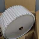 Mid Century Modern Semi Flush Mount Ceiling Light with Pleated Fabric Shade, 12.5 in Drum Gold Light Fixture with Lights, Beige White Linen Lamp for Bedroom, Living Room, Dining Room, Hallway