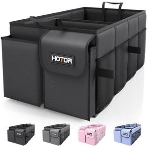 HOTOR Trunk Organizer - Car Organizer, Foldable Trunk organizer for SUVs & Sedans, Sturdy Car Organization for Car Accessories, Tools, Sundries, Black, 2 Compartments, 21.3"×12.6"×10.6", Medium, Black HOTOR Trunk Organizer - Car Organizer, Foldable Trunk organizer for SUVs & Sedans, Sturdy Car Organization for Car Accessories, Tools, Sundries, Black, 2 Compartments, 21.3"×12.6"×10.6", Medium, Black