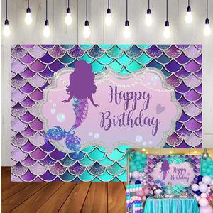 WR Mermaid Backdrop Under The Sea Blue Purple Mermaid Scales Birthday Photography Background for Girl Mermaid Princess Party Cake Table Decorations (7x5FT(Width 210cm x Height 150cm)) WR Mermaid Backdrop Under The Sea Blue Purple Mermaid Scales Birthday Photography Background for Girl Mermaid Princess Party Cake Table Decorations (7x5FT(Width 210cm x Height 150cm))