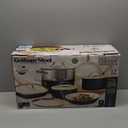 Gotham Steel 12 Pc Ceramic Cookware Set Nonstick, Ceramic Pots and Pans Set Non Stick with Steamer for Cooking, Non Toxic PFOA PFOS Free, Premium Stay Cool Handles, Oven & Dishwasher Safe (Navy Gold)