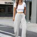 ELLEVEN Womens Baggy Barrel Sweatpants, High Waisted Wide Leg Sweat Pants Drawstring y2k Casual Palazzo Loose Trousers (Green, S)